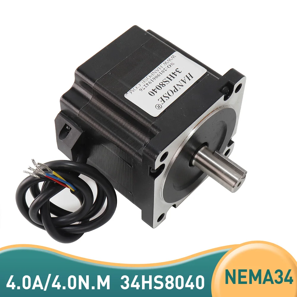 

1PCS High torque 2-phase 34HS8040 step motor 4N.M 4.0A 86x80mm Nema 34 Stepper Motor for CNC Router Engraving Machine