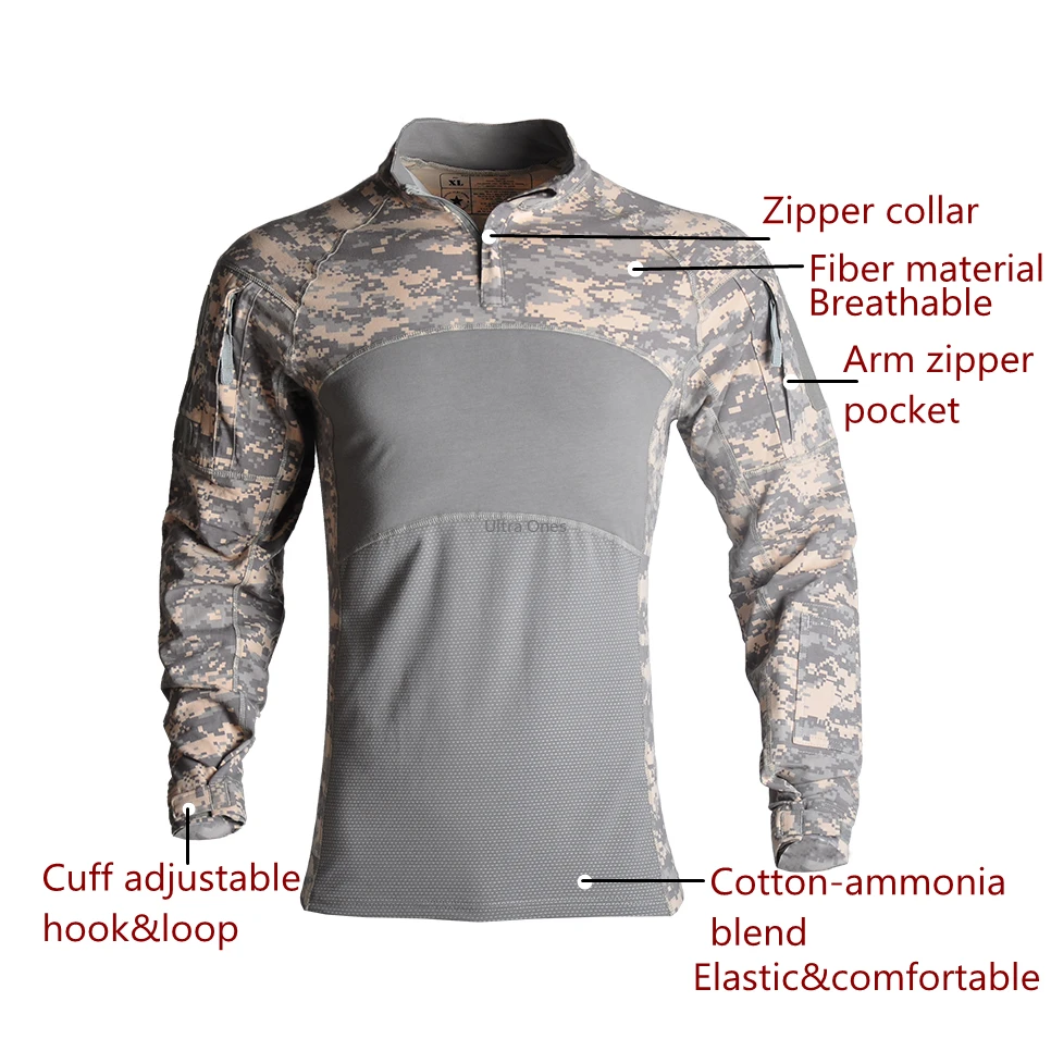Тактическая охотничья одежда с длинным рукавом Военные рубашки для стрельбы