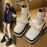 martens boots womens 2021 new british style square toe platform chelsea boots short spring and autumn ankle boots autumn