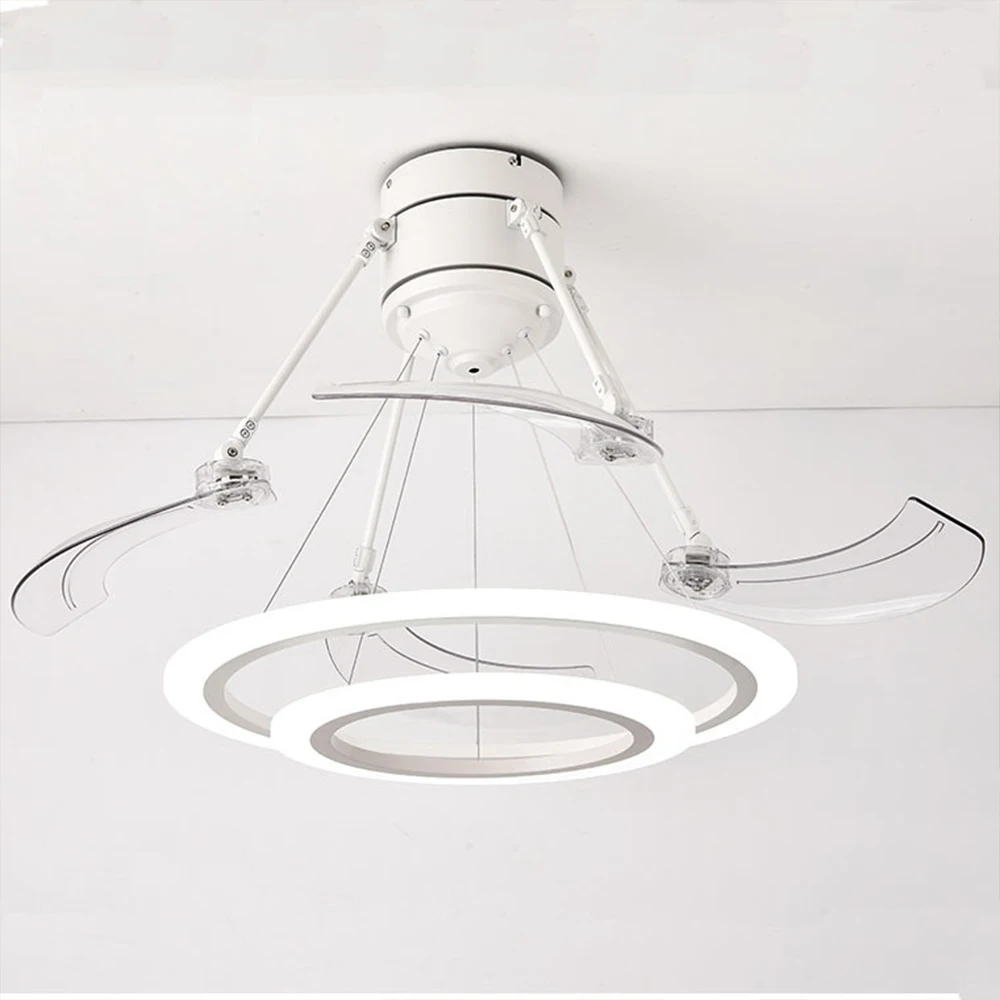 Современная потолочная лампа вентилятор кольцевые лампы с невидимыми листьями