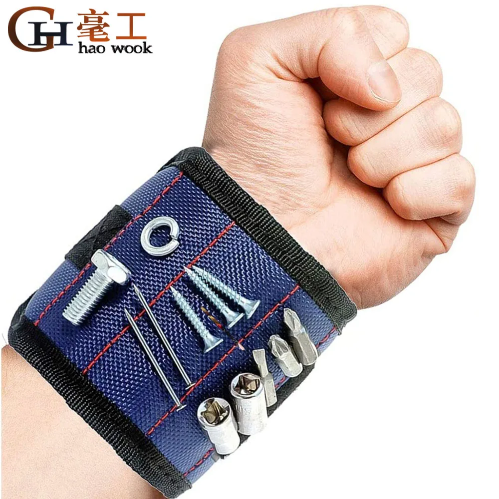 

Strong Magnetic Wristband Portable Tool Bag Magnet Electrician Wrist Screw Nail Nut Bolt Drill Bit Repair Kit Organizer Storage