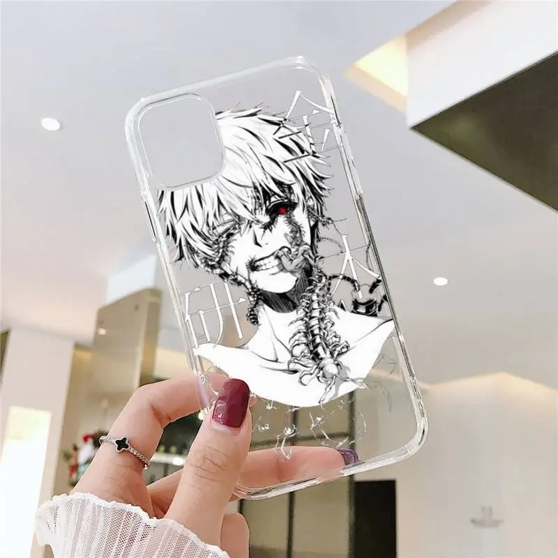 

Anime Tokyo Ghouls horror cartoon Phone Case Transparent for iPhone 6 7 8 11 12 s mini pro X XS XR MAX Plus SE cover funda
