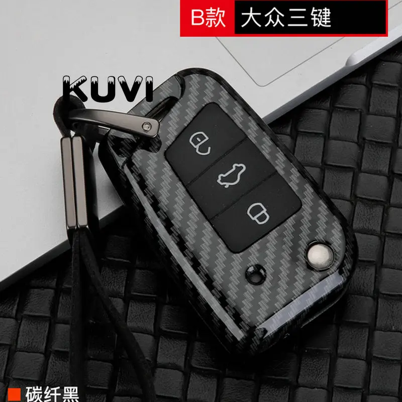 Чехол для ключей автомобиля из углеродного волокна для VW Volkswagen Golf 4 5 6 Bora Jetta POLO Passat B5 B6 Skoda Superb Octavia Fabia SEAT Ibiza Leon