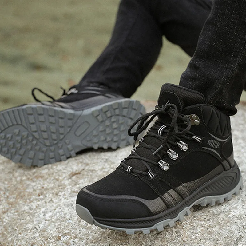 Women's Waterproof Suede Hiking Shoes Big Size Men Breathable Climbing Fleece Warm Winter Sneakers Sport Mountain | Спорт и
