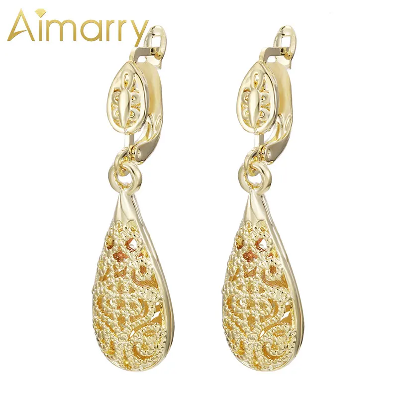 Aimarry 925 серебро цвета розового золота 18K золотые серьги с узором для женщин
