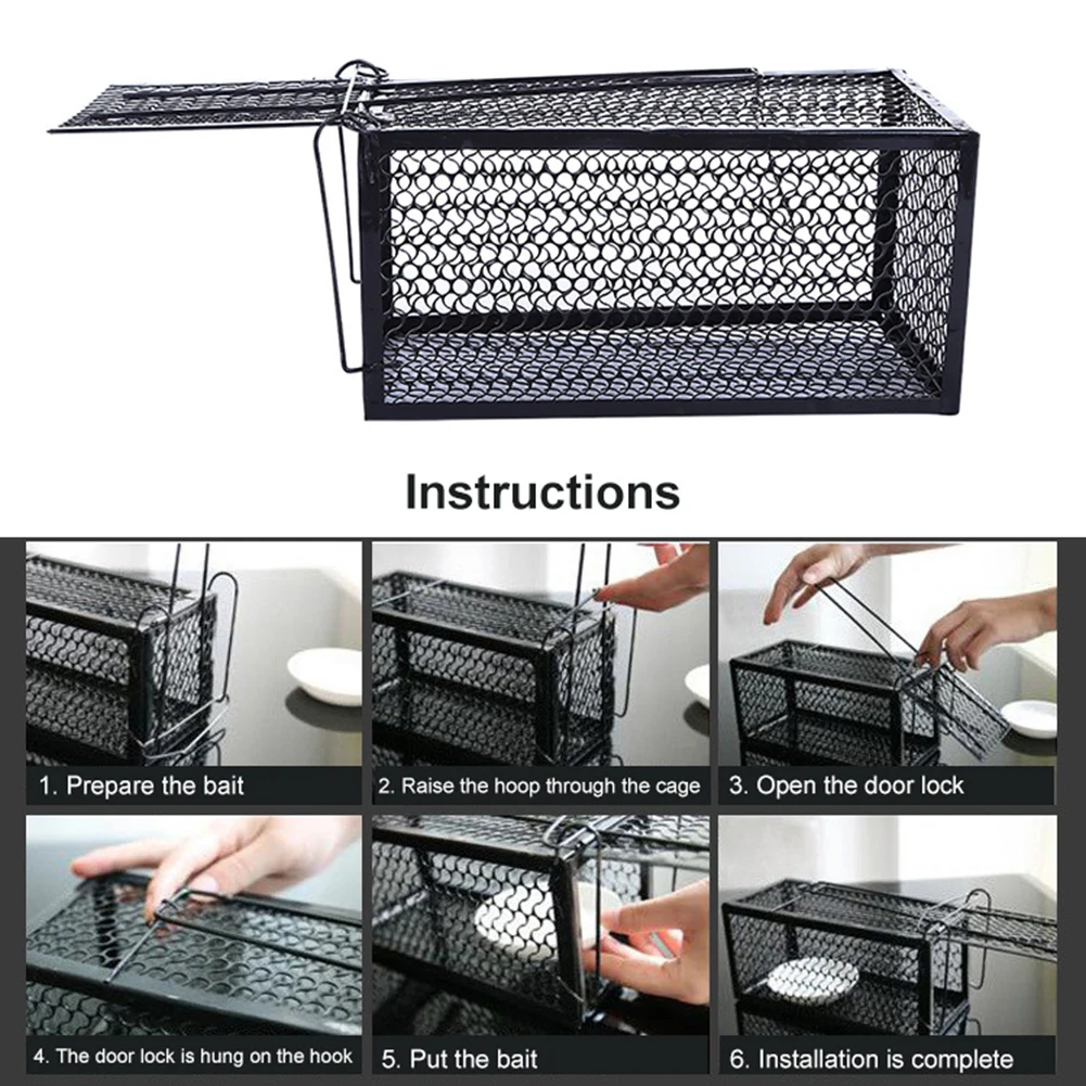 Indoor Outdoor Metal Reusable Humane Live Animal Rodent Rat Mouse Catcher Spring Cage Traps Non-toxic Pest Control Trap | Дом и сад