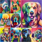 Алмазная 5D картина с красочными собаками, сделай сам, полное сверление, животное, Питбуль, пудель, Такса, стразы, вышивка крестиком, художественный Декор