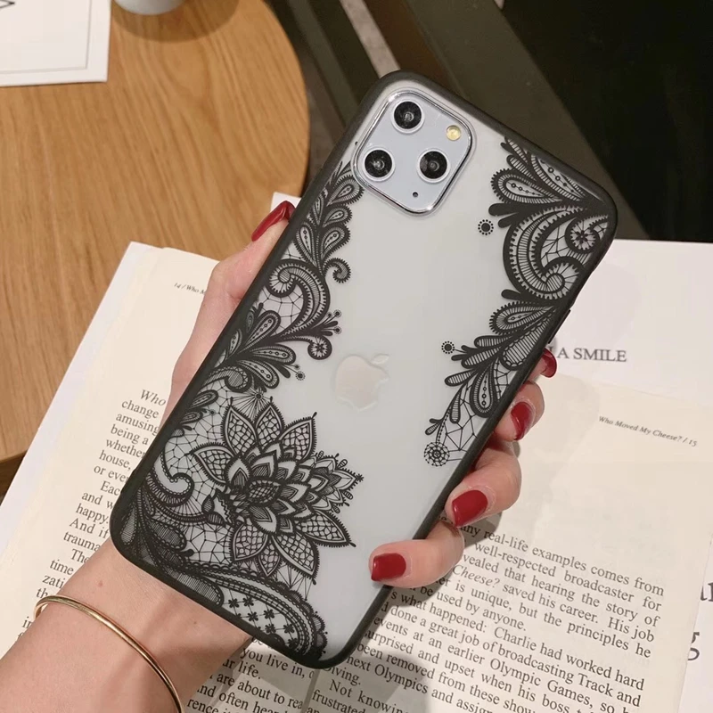 

Lace Floral Paisley Retro Flower Mandala Henna Phone Case for iphone 11 Pro Max XR XS Max 6 6s 7 8 Plus X 5s SE Back Cover Shell
