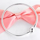 100% S925 стерлингового серебра моменты гладкий шар застежка змея цепи браслеты для женщин, модный подарок ювелирных изделий Серебро 925 браслет