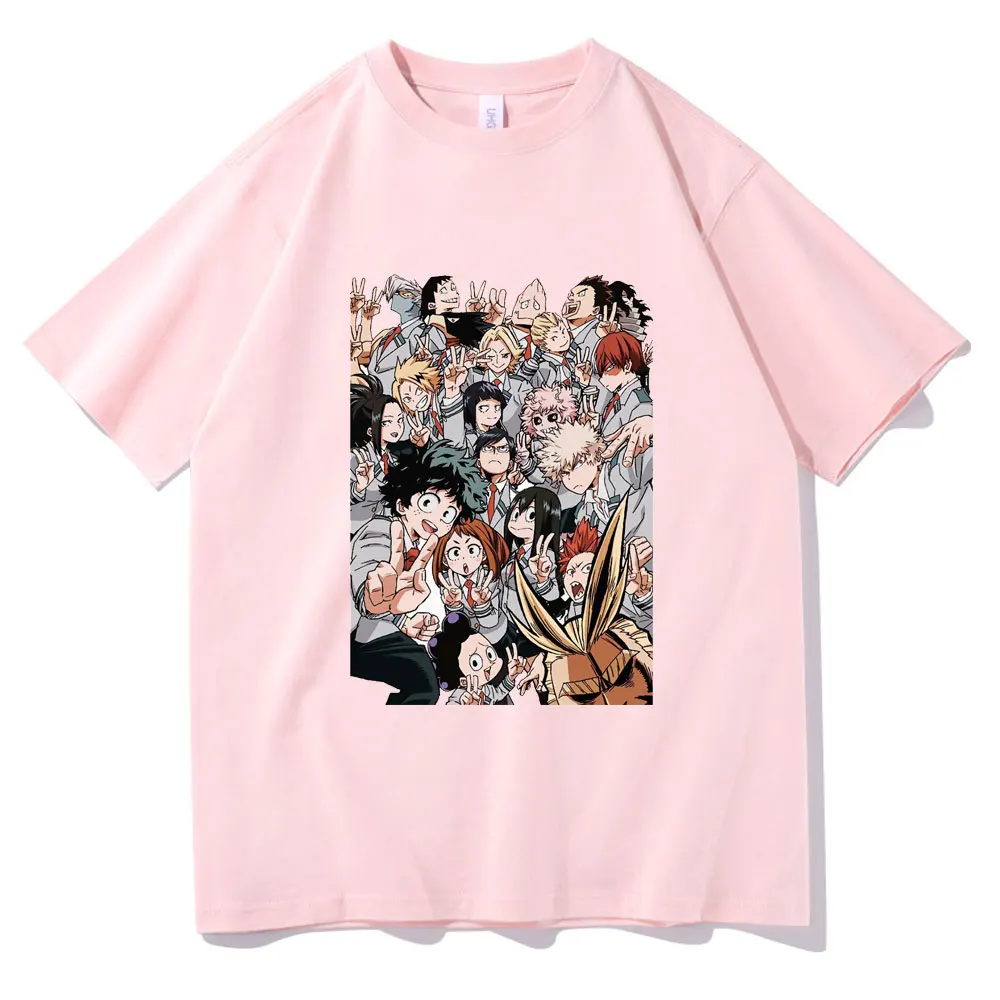 

2021 New Japan Anime My Hero Academia Character Print Tshirt Tops Men Comics Short Sleeve Tee Man Hip Hop Street Style T Shirt