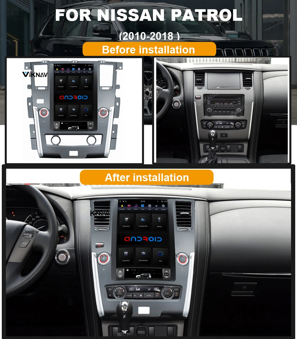 

13,6 дюймов Android система вертикальный экран автомобиля GPS навигация для-NISSAN PATROL 2010-2018 мультимедийный плеер