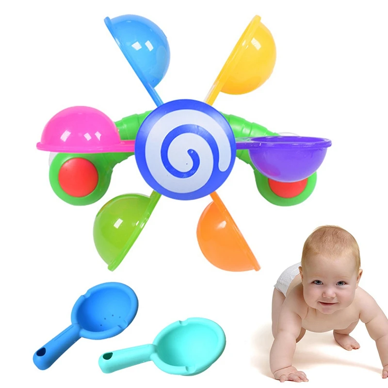 

Baby Bath Toys Play in Scoop Water Mini Windmill Waterwheel Toddler Bathtub Bathing Toy Kids Summer Swimming Pool Games
