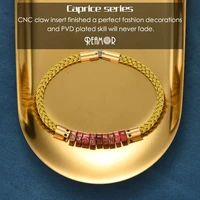 reamor men detachable handmade diy bracelets natural stone black gold color stainless steel wire bracelet bangle women jewelry
