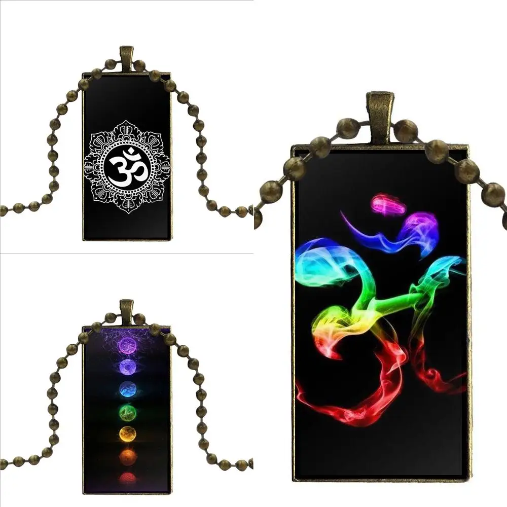 Aum Ом йога Ведущий для женщин мужчин бижутерия со стеклянными кабошонами