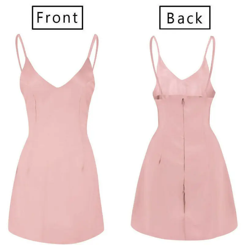 Женское сексуальное платье-комбинация с открытой спиной однотонное