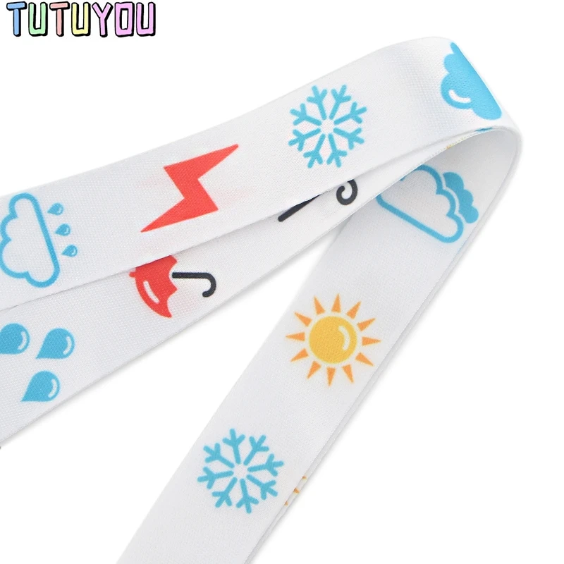 PC1651 Weather Symbol Lanyards для брелка ключей ID Card Pass Gym мобильный телефон USB значок брелок