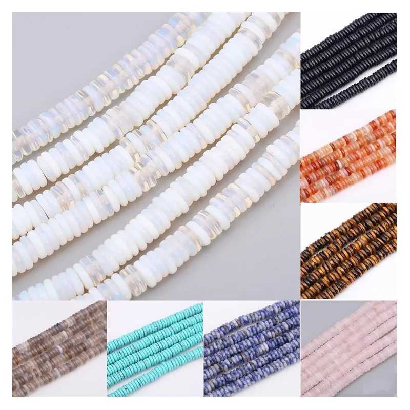 

4*12mm Natural Stone Colorful Agate Tiger Eye Sandstone Round Piece Loose Beads for Jewelry Making DIY Hot Bracelet Necklace 15"