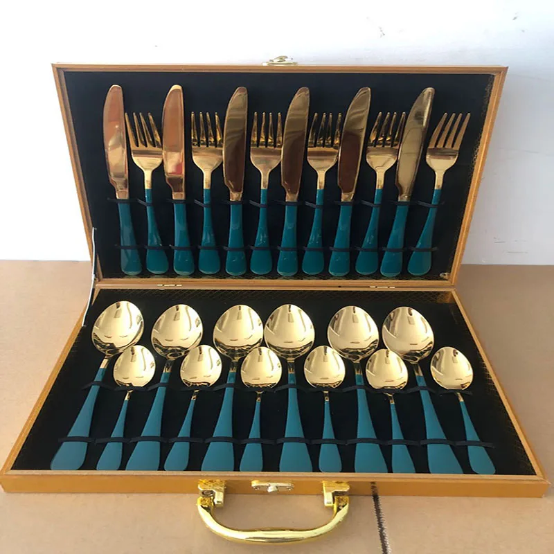 

24 Piece Cutlery Kitchen Utensil Set Cutlery Set Stainless Steel Dinner Set Dishes Cutlery Set Case Dishes Kitchen Utensils