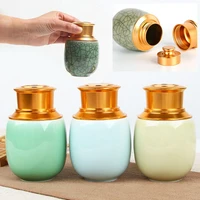 small tea ceramic jar double sealed celadon portable travel storage box tea coffee spice container