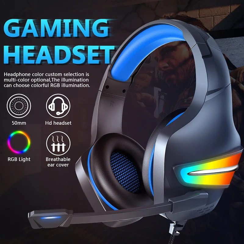 

Игровая гарнитура KINGSTAR J6, игровые наушники со светодиодсветодиодный RGB подсветильник кой, со стереозвуком, с микрофоном, для ПК, ноутбука, PS4,...