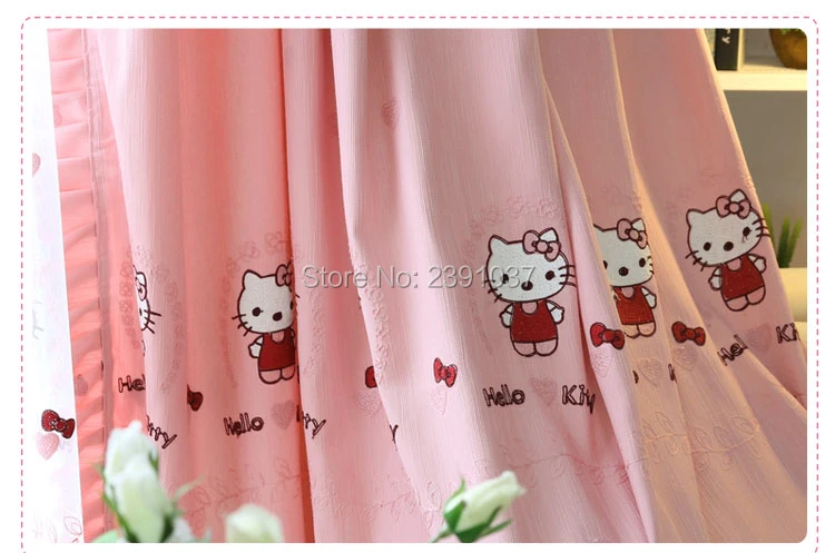 Hello-kitty, оконные шторы, занавески, тюль для детской комнаты, балдахин, европейский стиль, утолщение, затенение, современное окно