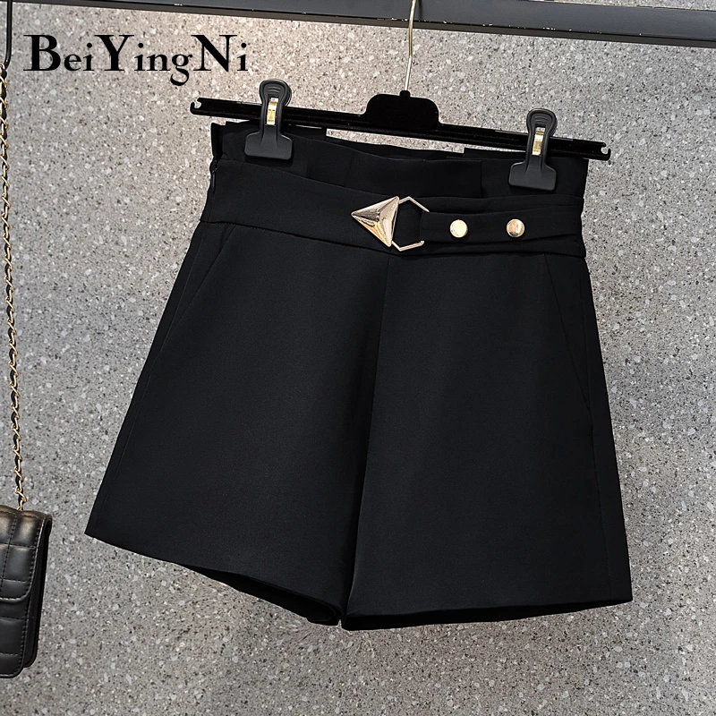 

Облегающие элегантные Костюмные шорты Beiyingni с высокой талией, женские винтажные широкие шорты большого размера 4XL в стиле High Street, женские че...