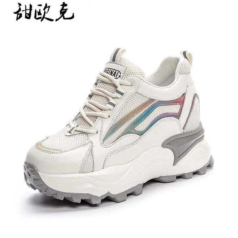

2021 fashion women's comfortable sneakers fashion women's shoes Korean casual chunky sneakers thick-soled vulcanized shoes women