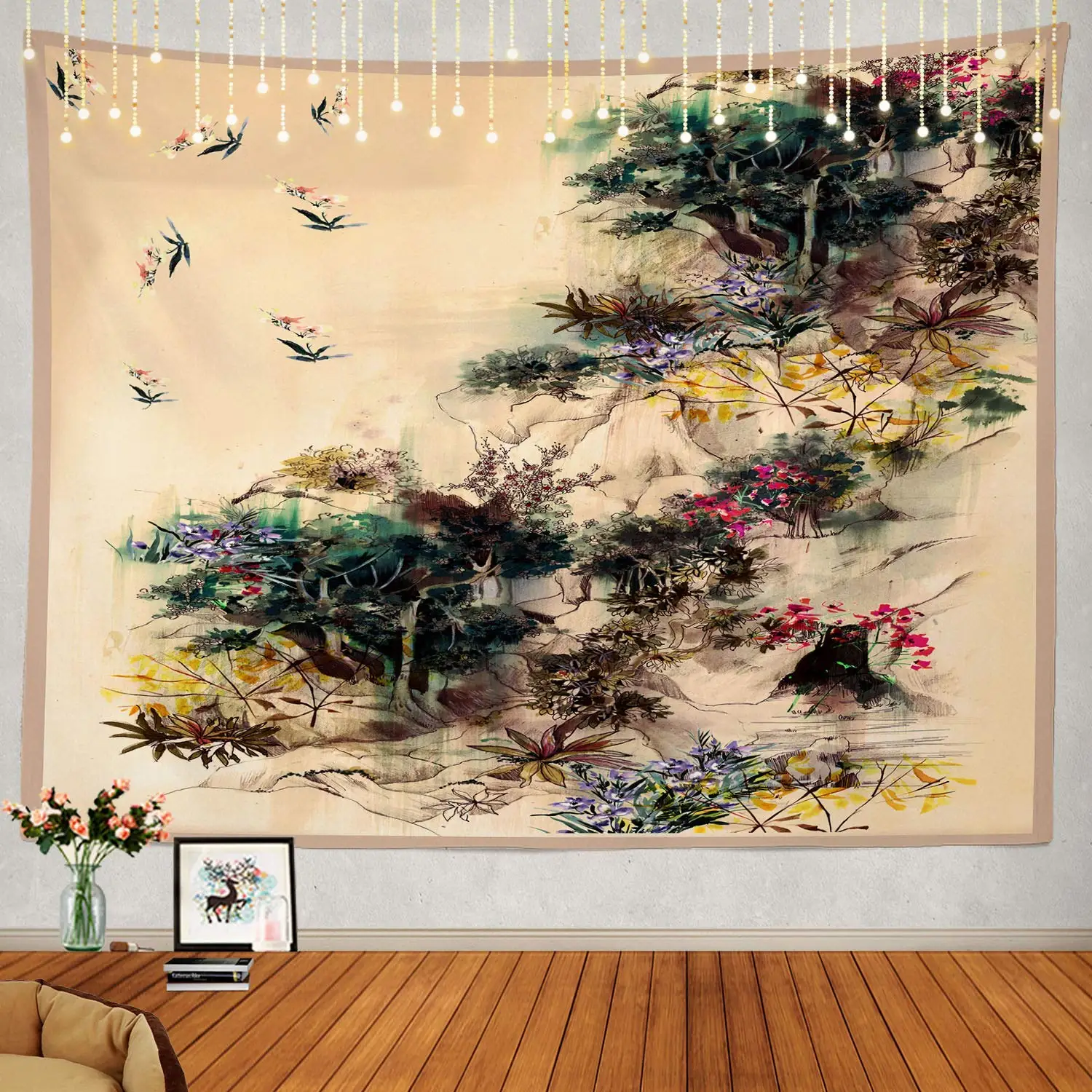 Зелёный гранж-деко настенный подвесной психоделический гобелен украшения для