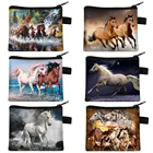 Красивый кошелек для монет с принтом бегущей лошади, Женский кошелек, кошельки и сумочки для маленьких девочек, Дамская помада, держатель для кредитных карт, сумки для монет