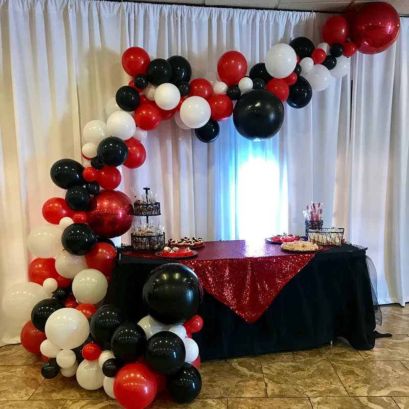 

120pcs red black balloons arch garland Birthday Party Decor Kids Balloons Globos Wedding Balloons Home Backdrop Decors