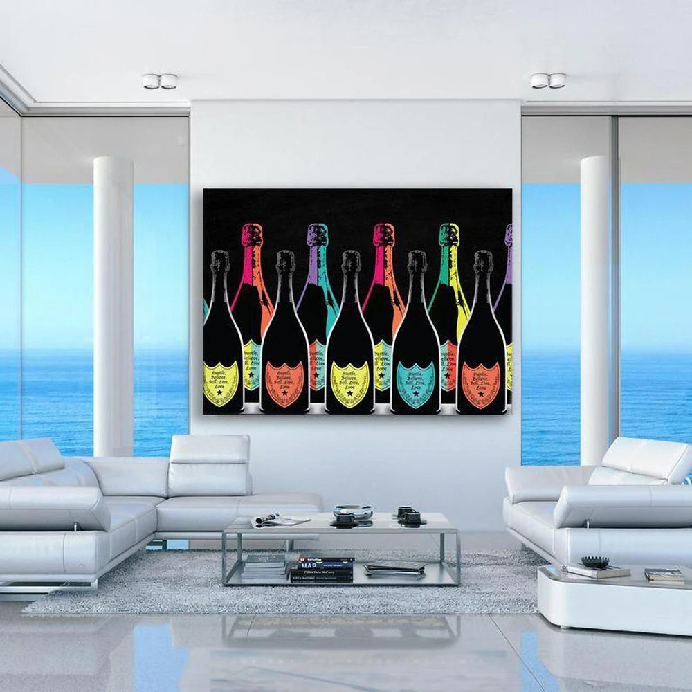 Champagne Urban Pop Art Poster Inspiring Wall Art Canvas Painting Print Picture For Wall Art Decorative Painting Home Decor