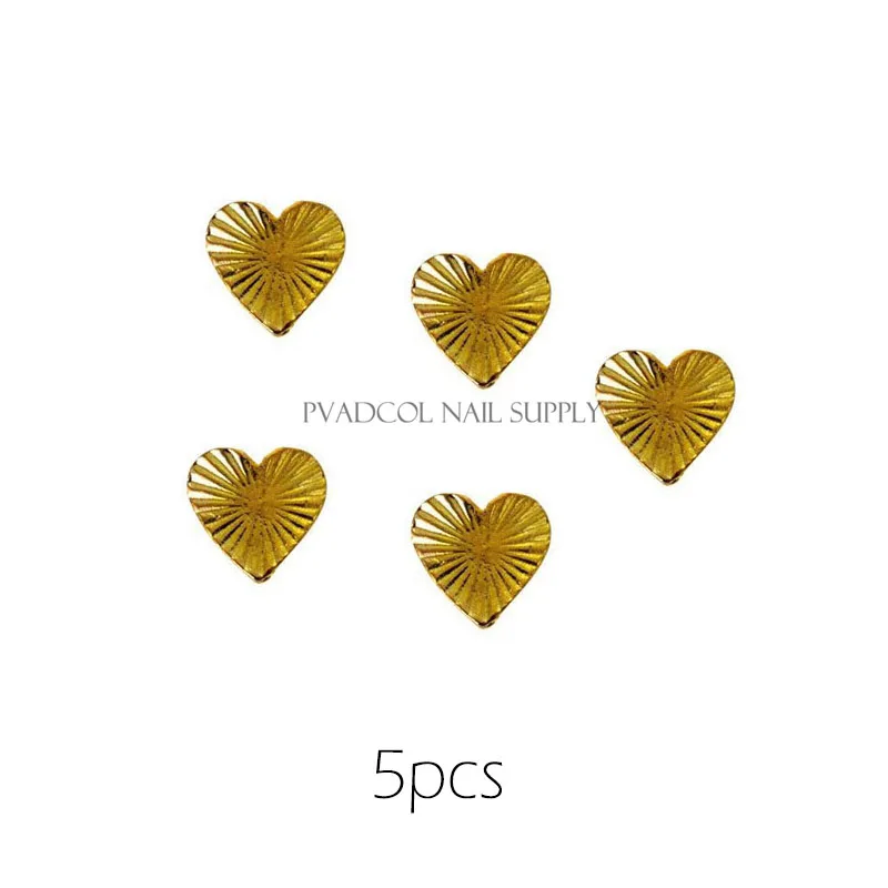 Cherub ногти с Иисусом в форме сердца 3D металлические подвески позолоченные