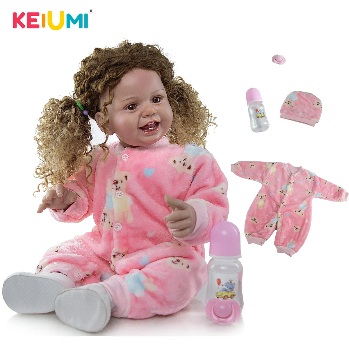 

KEIUMI 27 Inch High Quality Reborn Baby Girl Very Happy Cute Doll 68Cm Many Accessories For Kid Birthday Gifts
