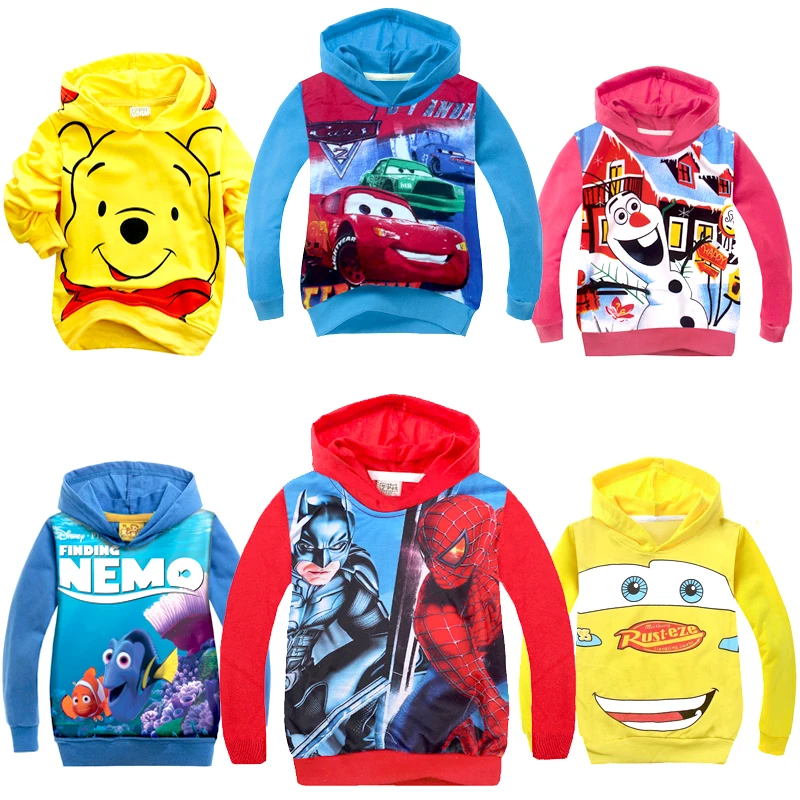 Весенне осенняя толстовка с капюшоном для мальчиков и девочек героями
