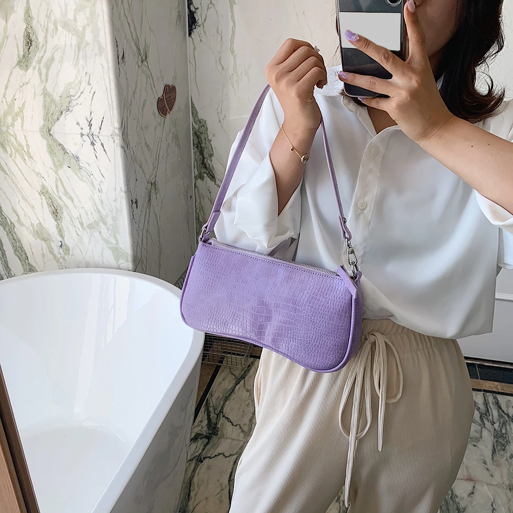 Сумка на плечо для женщин элегантная маленькая сумочка через из кожи аллигатора