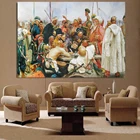 Знаменитая масляная Картина на холсте Ilya Yafimovich Repin the Zaporozhian Cossacks, напишите письмо султану Турции  художественное украшение