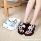 Женские тапочки Koovan Стразы 2021, летняя женская одежда на платформе с косым каблуком, новые стильные модные тапочки с ПВХ подошвой, 2021