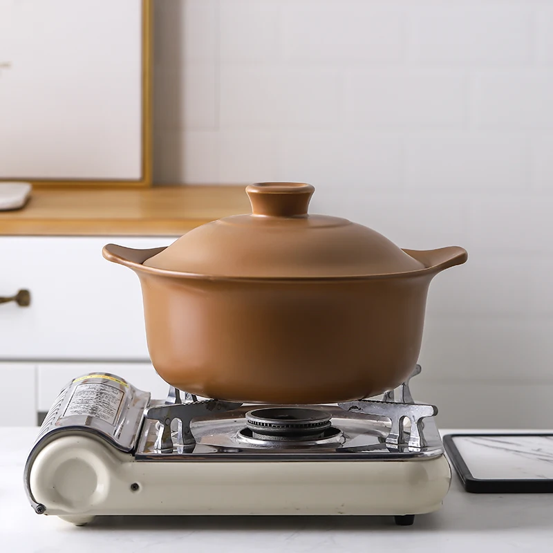 Керамическая суповая кастрюля термостойкая натуральные здоровые кухонные