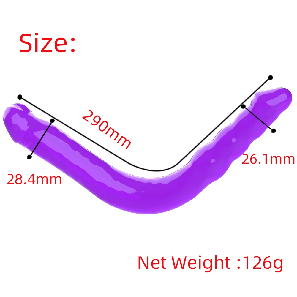Реалистичный фаллоимитатор с двойным проникновением Желейная мягкая анальная