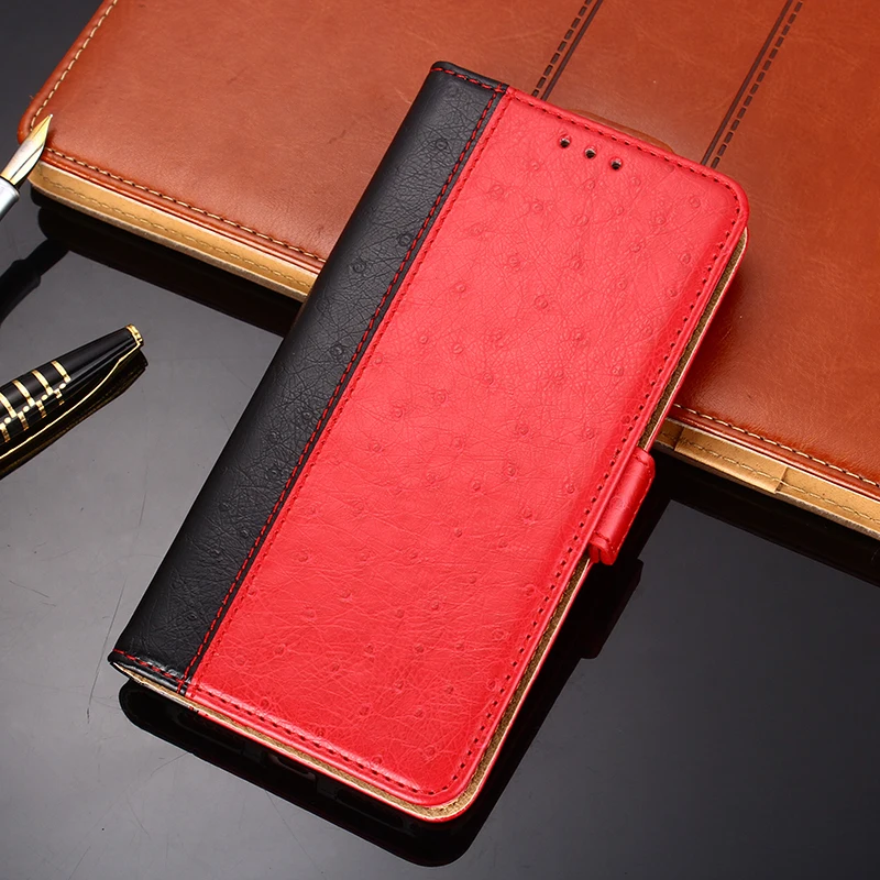 Red Кожаный чехол-книжка для Xiaomi A3 5 6 Play Redmi 4 5 6A Note 4 4X6 Note 7 8 Pro Redmi K20 VISA слот для карт мягкий чехол - Цвет: Red