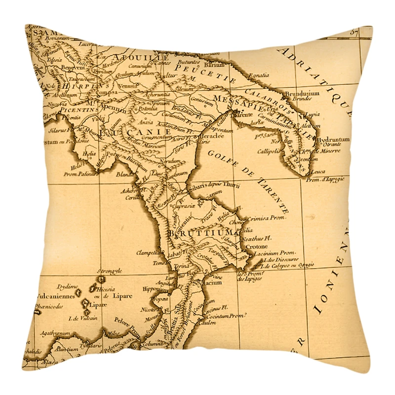Чехол для подушки Fuwatacchi с картой мира в стиле ретро | Дом и сад
