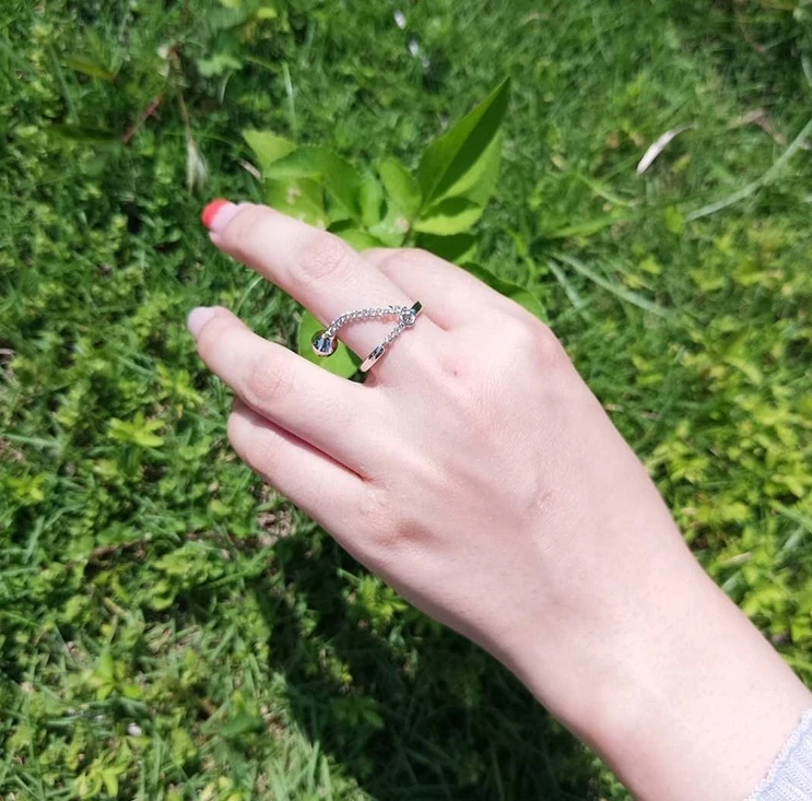 Регулируемые кольца для женщин серебряные с микро Цирконом и кисточкой|Кольца| |