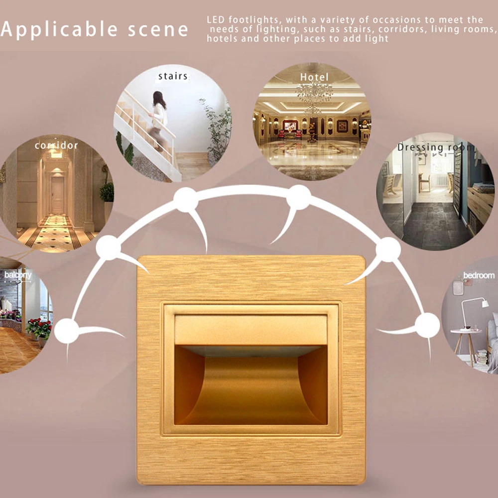 LED Wall light Stair Light Corridor wall lamps Sconce Nightlight For Step foyer sitting room Channel Stairway Footlight + 86 Box |