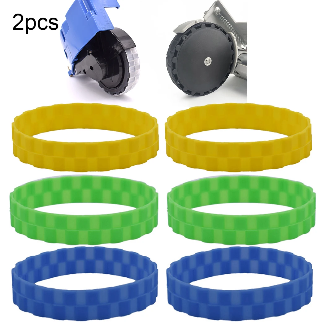 

2*Tire Skin Robot Vacuum Cleaner Anti-wear Anti-slipTire Skin For Irobot For Roborock Series 130mm Tire Skin