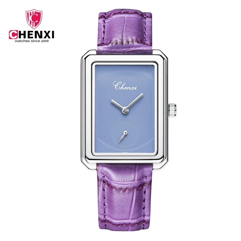 

CHENXI Square Watch Ladies Leather Belt Ultra-thin Waterproof Fashion Simple Three-needle Cuboidal Quartz Watch WA182