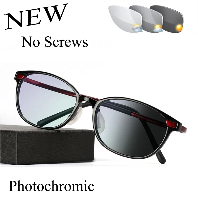 

New No Screws Photochromic Reading Glasses unisex Fashion Anti-blue light Outdoor Sports Presbyopia Spectacles Full frame +2.5