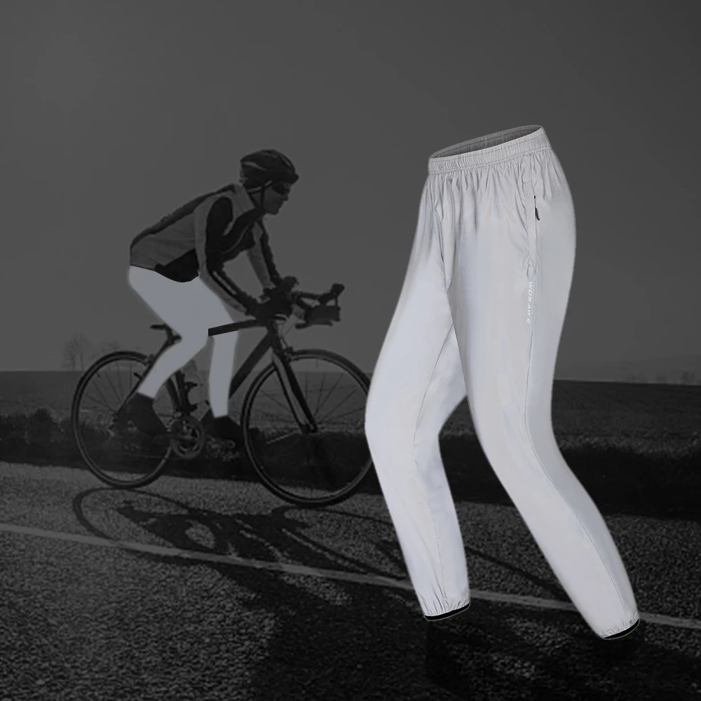 

Wosawe Men Reflective Workout Pants Outdoor Night Sports Active Pants for Cycling Running Walking Jogging