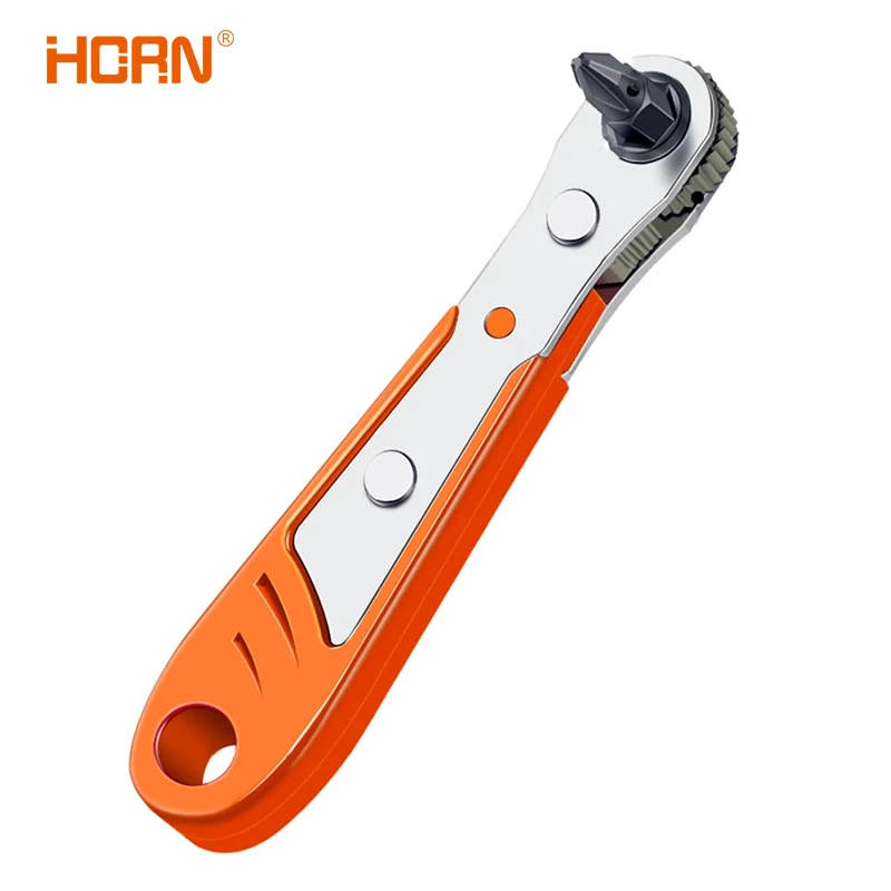 

Mini Magnetic Ratchet Wrench 1/4"(6.35mm) Hexagon Torx Bidirectional Control for Single/Double Head Screwdriver Drill Bits Tool