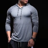fitness hoodie new hoodie loose breathable quick dry training wear long sleeve hooded headgear sports mens shirt coat