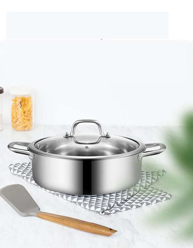 1 шт. кастрюля 304 нержавеющая сталь Однослойная для приготовления пищи 24 32 см